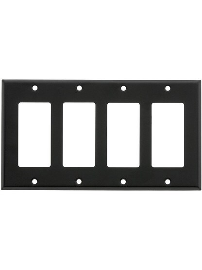 Classic Four Gang GFI Cover Plate In Matte Black.